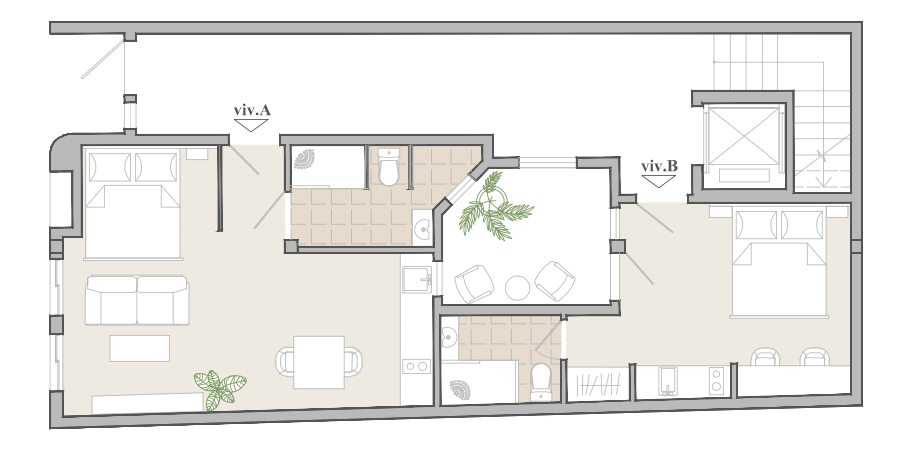 Apartment floor plan — Calle Horta tourist licence units